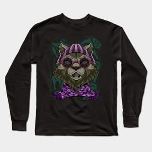 fashion cat street art Long Sleeve T-Shirt